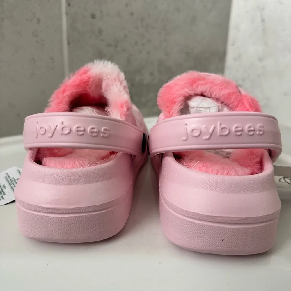 Joybees Varsity Lined Pink Clogs Size 8